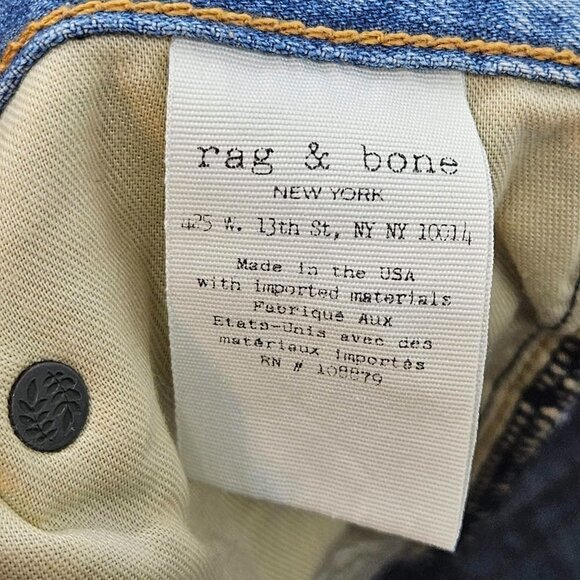 Rag & Bone Boyfriend Jeans In Potassium Wash Women's 25 Mid Rise Relaxed Fit - Picture 6 of 12